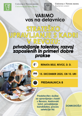Gostujoče predavanje "Strateško upravljanje s kadri v Revozu d. d."