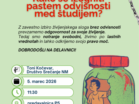 Vabilo na delavnico - Kako se izogniti pastem odvisnosti med študijem?